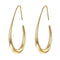 Lightweight Teardrop Hoop Earrings for Women - 14k Gold/White Gold Plated Large Oval Pull Through Hoop Earrings High Polished Statement Jewelry Gift for Women - Evallys.com # #