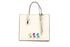 Marc Jacobs X Peanuts Small Ivory Leather Woodstock Tote - Evallys.com # #