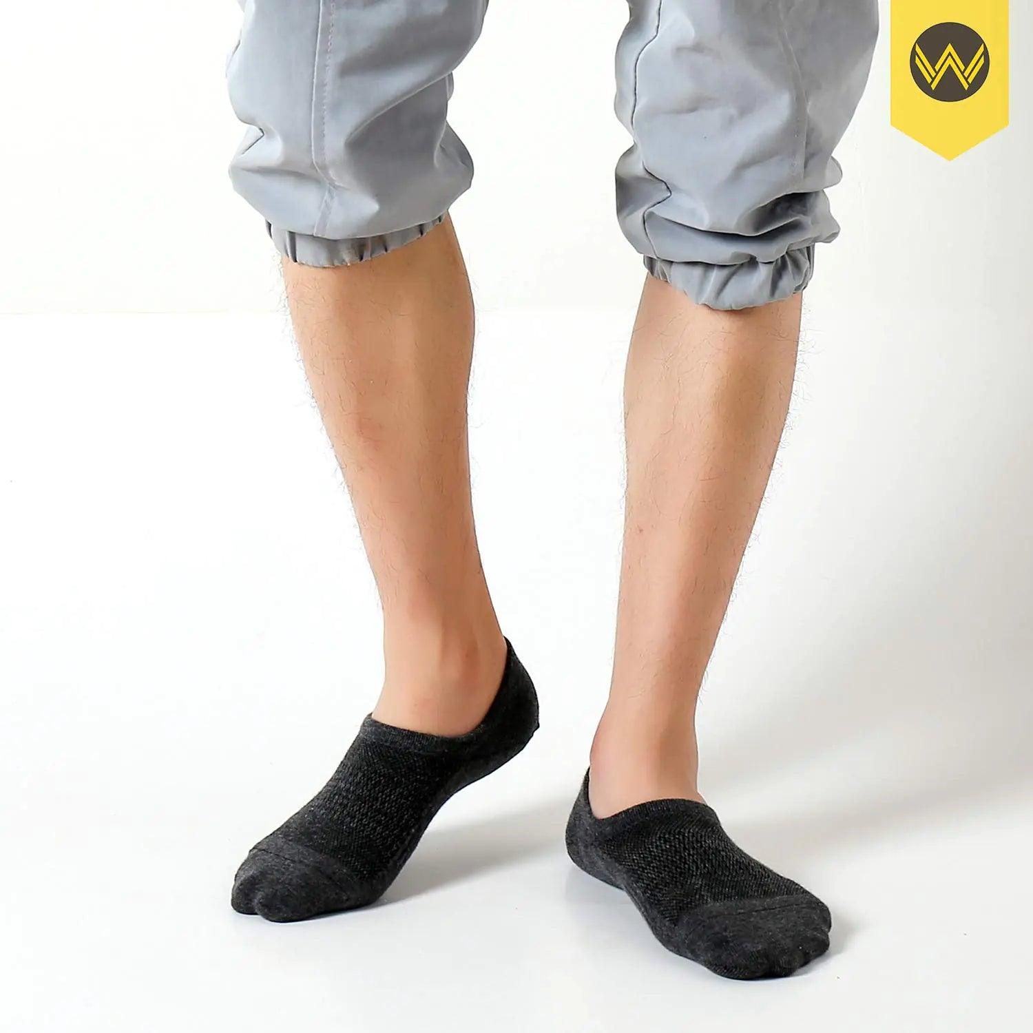 WANDER No Show Socks Mens 7/8 Pair Cotton Thin Non Slip Low Cut Men Invisible Sock 6-8/9-11/12-14 12-14 7 Dark Grey - Evallys.com # #