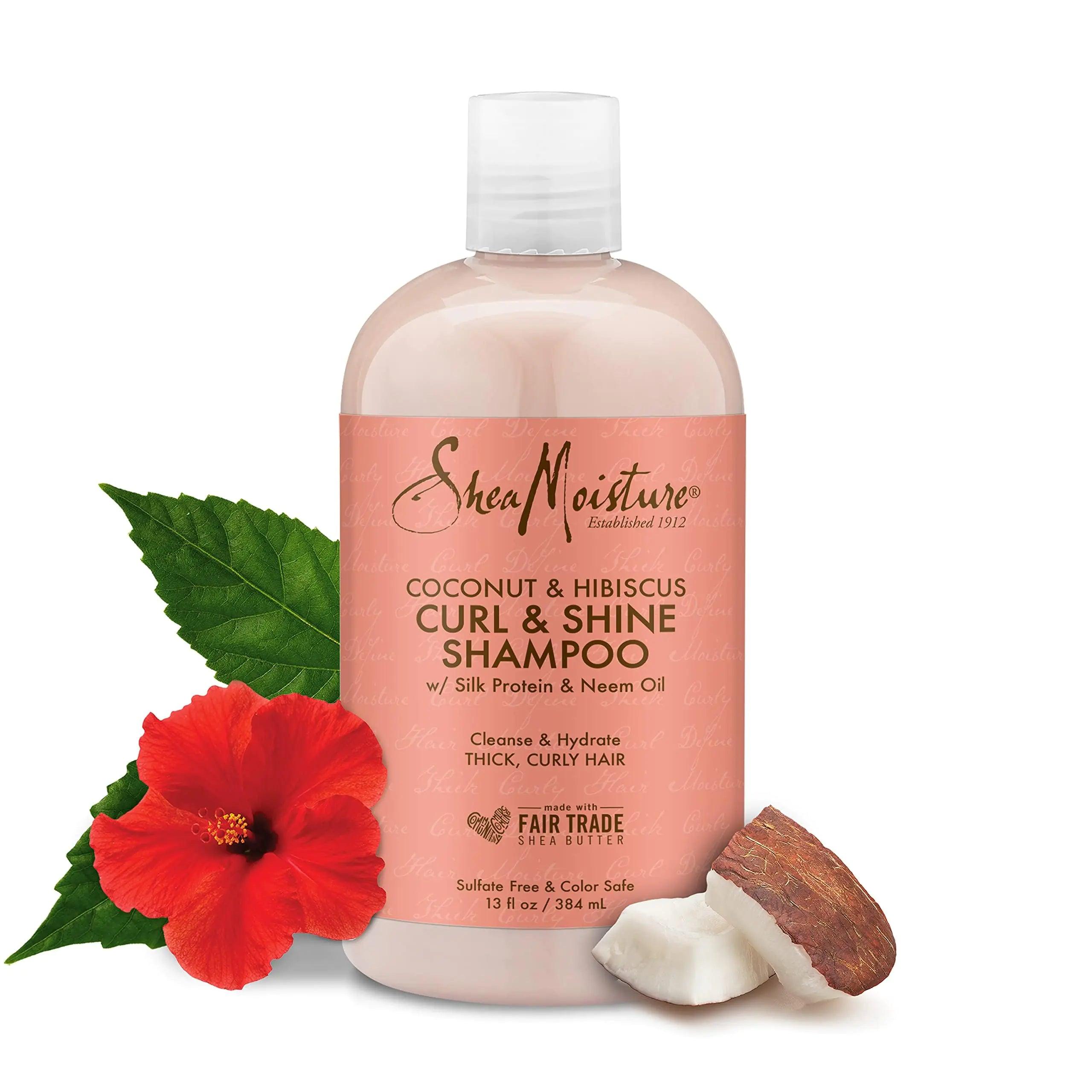 SheaMoisture Curl and Shine Coconut Shampoo Coconut and Hibiscus for Curly Hair Paraben Free Shampoo 13 oz 13 Fl Oz (Pack of 1) - Evallys.com # #