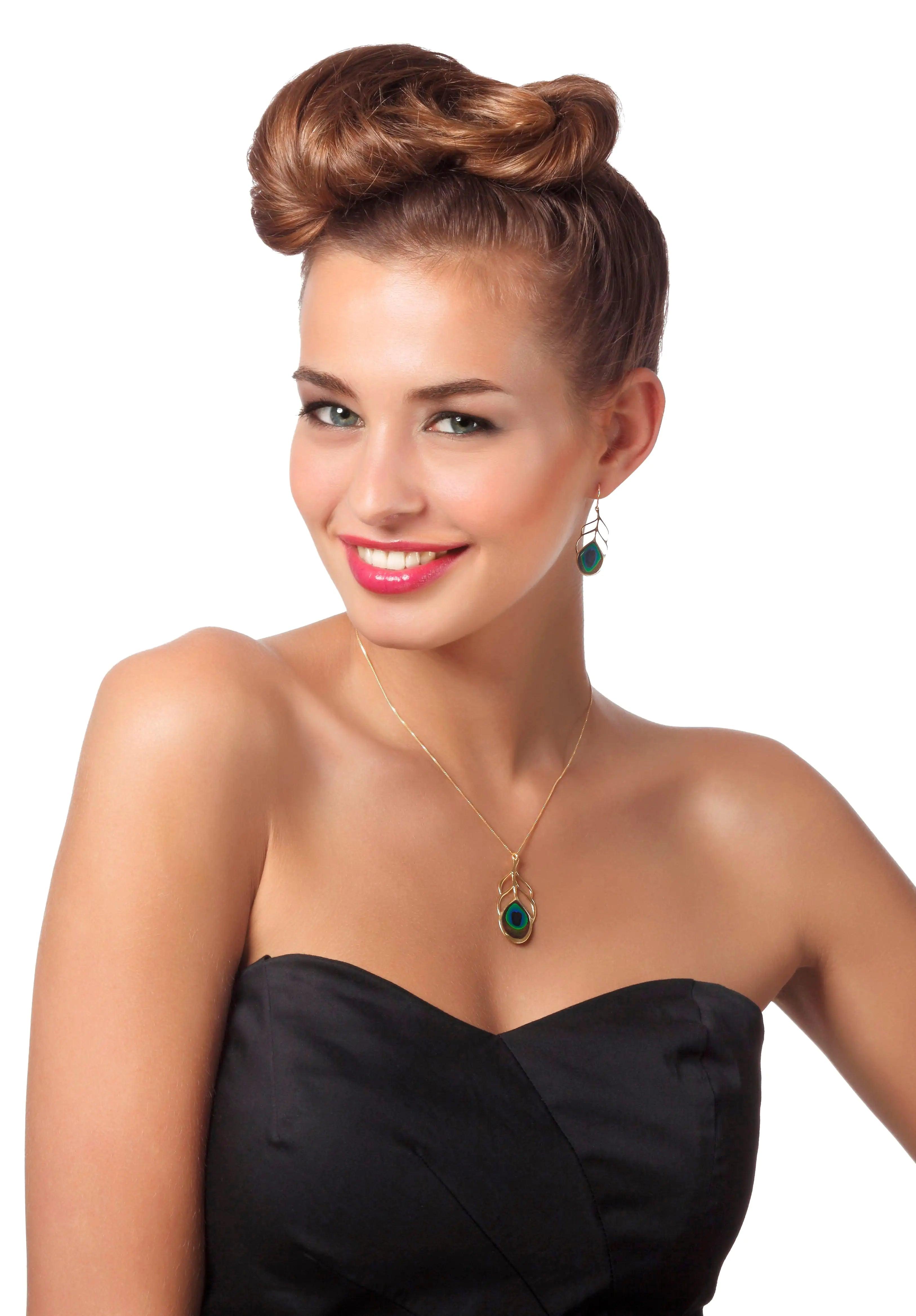 Peacock Feather Necklace - Evallys.com