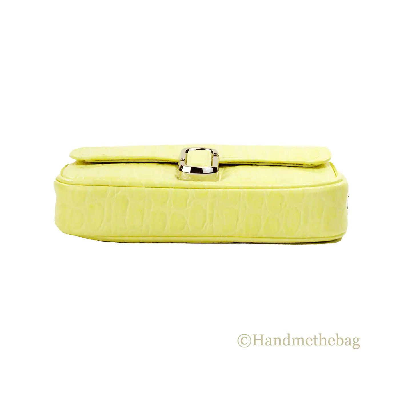 Marc Jacobs The Mini Shoulder Bag Yellow Embossed Crossbody - Evallys.com # #