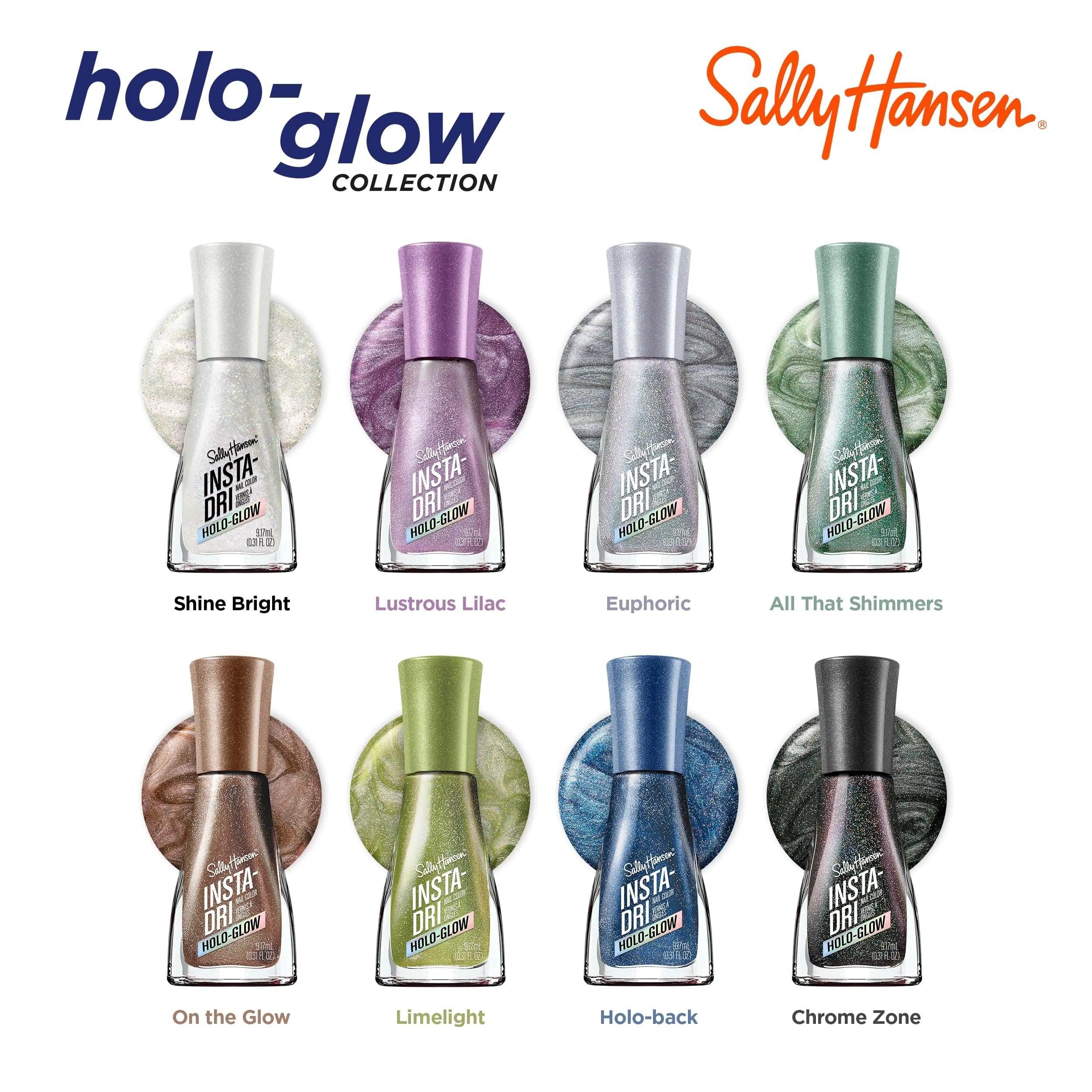 Sally Hansen Insta-Dri® Holo-Glow, Chrome Zone, Quick Dry, Long Lasting, Streak-Free Shine, Metallic Black Nail Polish 0.3 Fl Oz (Pack of 1) - Evallys.com # #