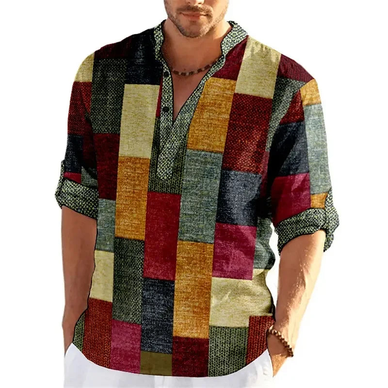 3D Print Men’s Shirt

Color Block Henley Shirt

Patchwork Shirt for Men

Vintage Men’s Long Sleeve Shirt

Casual Stand Collar Shirt

Fashion Blouse for Men