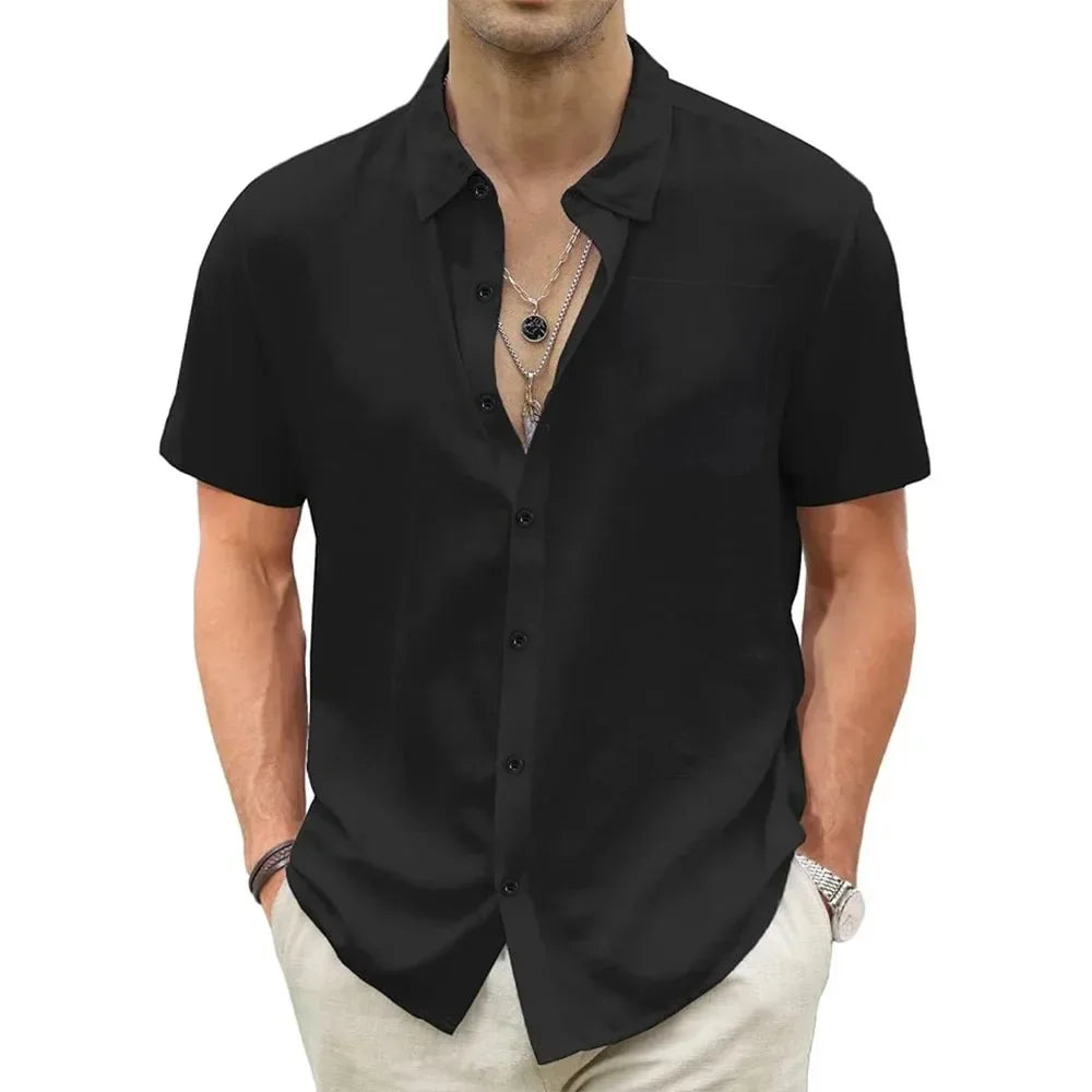 Men’s Cotton Linen Hawaiian Shirt

Lightweight Summer Shirt

Casual Beachwear for Men

Breathable Men’s Vacation Shirt

Short Sleeve Linen Shirt

Men’s Summer Tops with Pocket