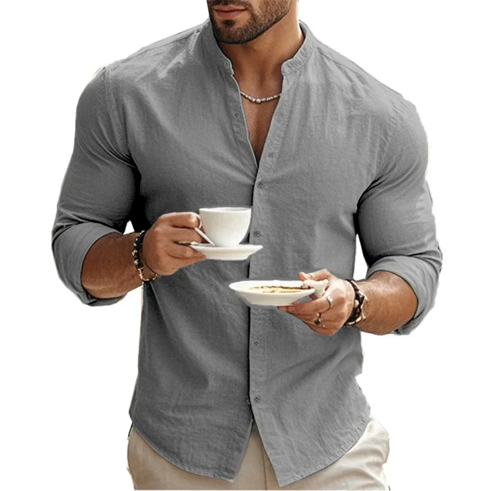 Cotton Linen Henley Shirt

Men’s Summer Slim Fit Shirt

Long Sleeve Beach Shirt

Men’s Casual Spring Shirt

Lightweight Linen Shirt for Men

Henley Collar Men’s Shirt

Breathable Linen Shirt

