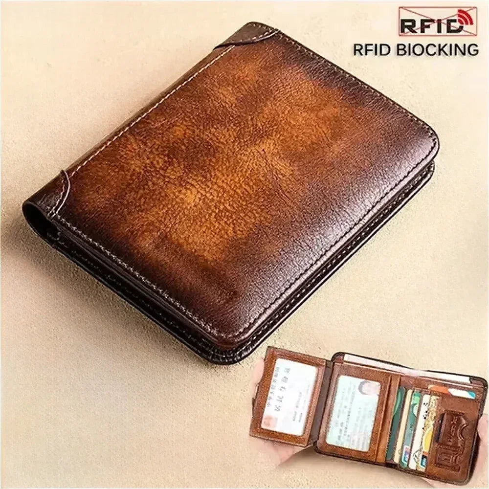 RFID Leather Wallet Men

Genuine Leather Trifold Wallet

Anti-theft Men’s Wallet

Cowhide Leather Wallet

Slim Vintage Wallet for Men

Multi-card Holder Wallet

Short Leather Wallet Men

Trifold RFID Blocking Purse

