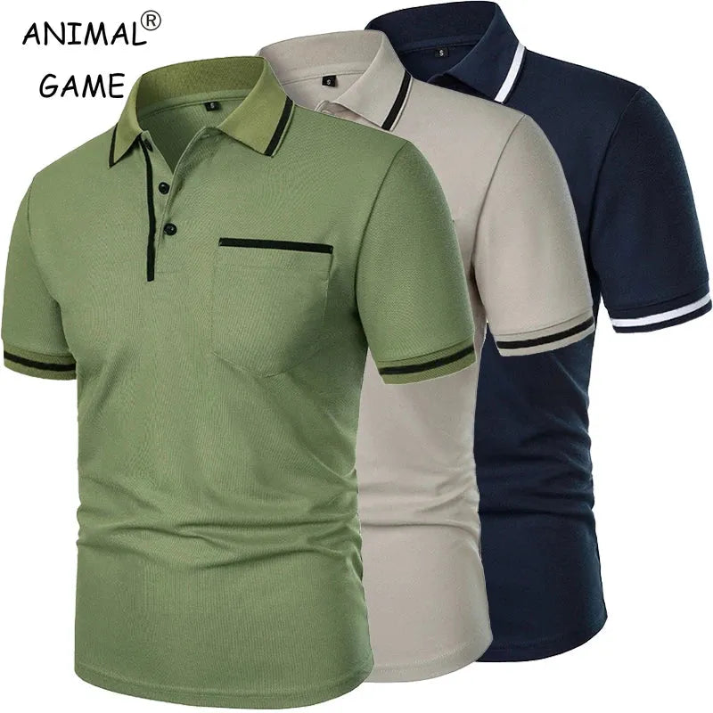 Men’s Polo Shirt

Short Sleeve Polo for Men

Summer Casual Shirt

Solid Color Men’s T-shirt

Loose Fit Polo Shirt

Polo Shirt with Pocket