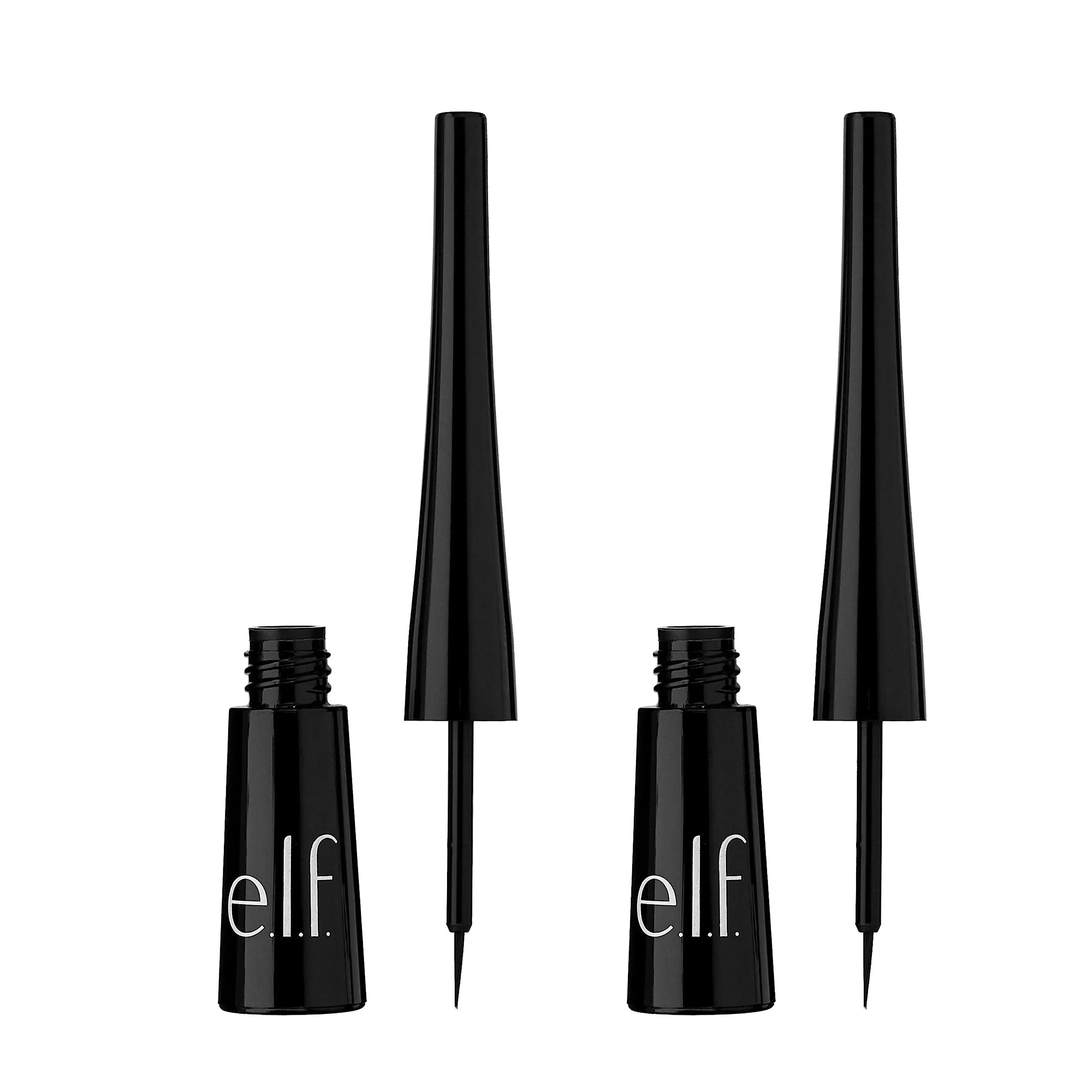 e.l.f. Expert Liquid Liner, High-Pigmented, Extra-Fine Liquid Eyeliner For Precise Definition, Long-Lasting, Vegan & Cruelty-Free, Jet Black, 0.14 oz, 2 count(Pack of 1) 0.14 Ounce (Pack of 2) - Evallys.com # #