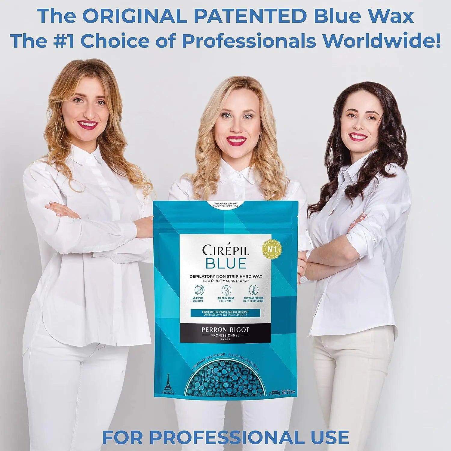 Cirepil Blue 400g Unscented All-Purpose Wax Beads - Perfect for Sensitive Skin, Easy Removal Peel-Off Texture, Fluid Gel, NO STRIP NEEDED 400g Beads - Evallys.com # #