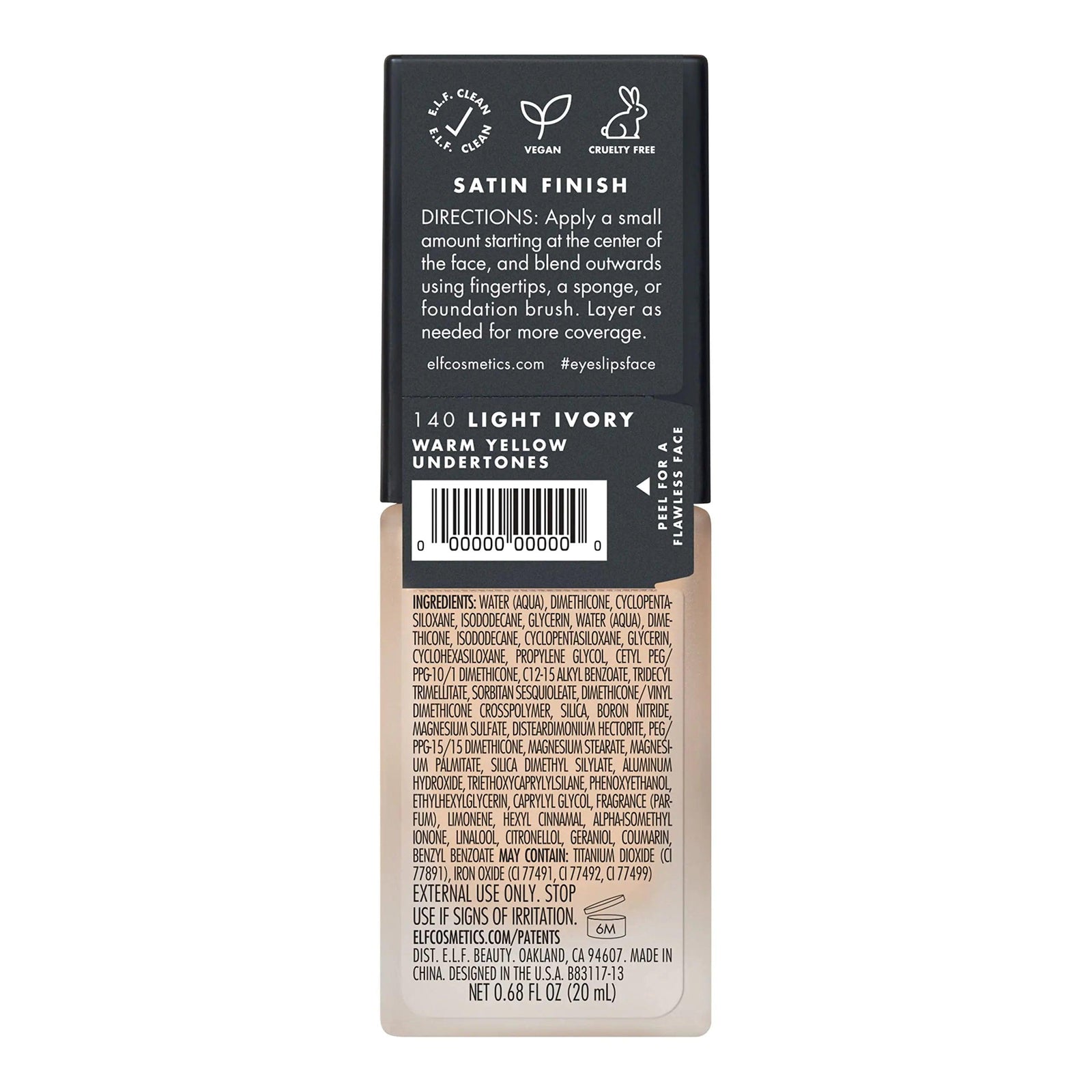 e.l.f. Flawless Finish Foundation, Lightweight & Medium Coverage, Semi-Matte Finish, Light Ivory, 0.68 Fl Oz (20mL) 0.68 Fl Oz (Pack of 1) - Evallys.com # #