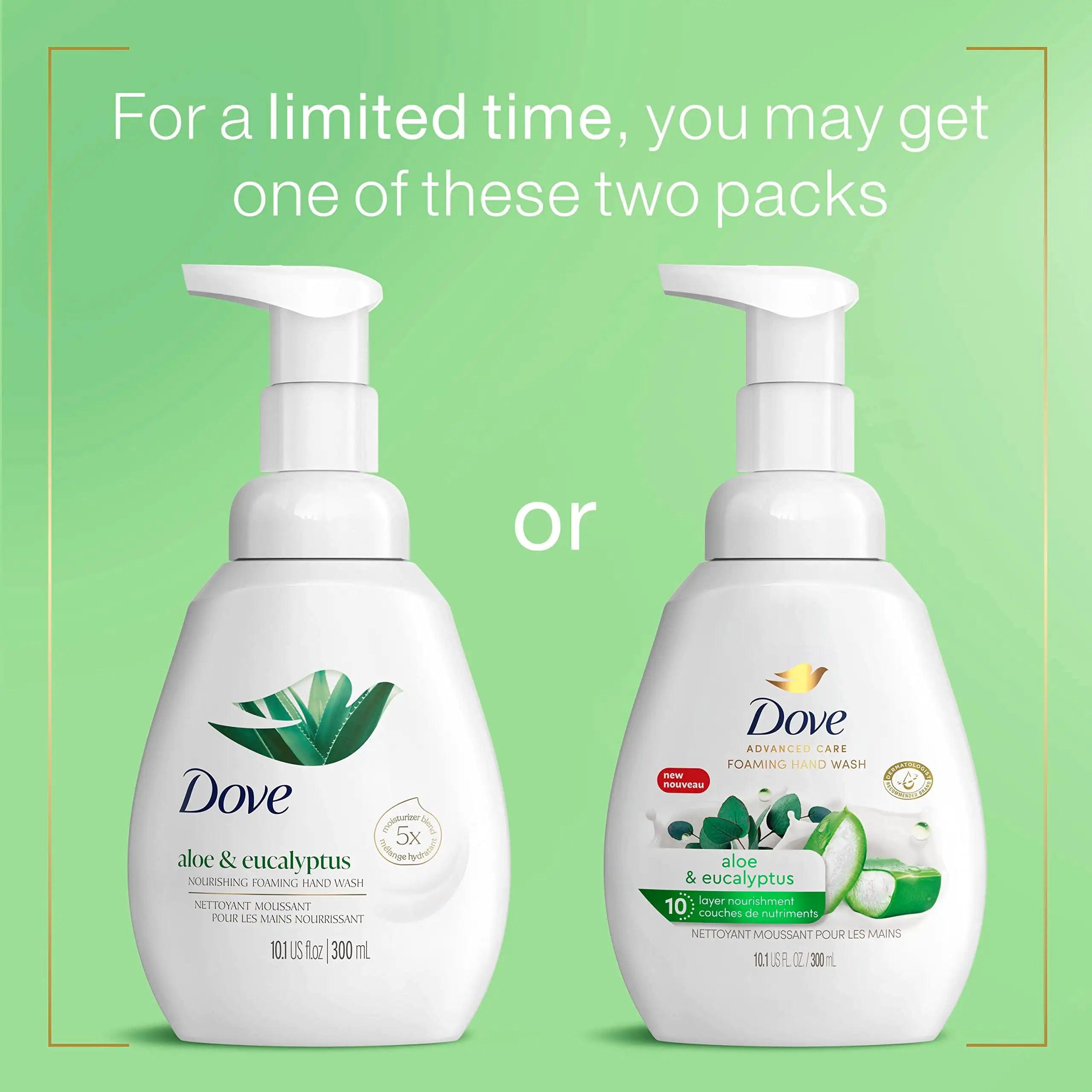 Dove Foaming Hand Wash 4 Count Aloe & Eucalyptus Protects Skin from Dryness, More Moisturizers than the Leading Ordinary Hand Soap, 10.1 oz - Evallys.com # #