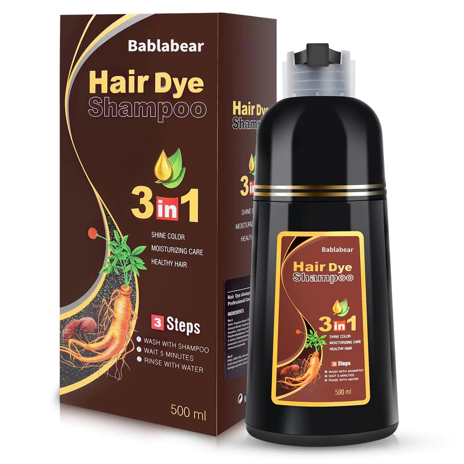 Chestnut Brown Hair Color Shampoo for Gray Hair 500ML Instant Hair Dye Shampoo for Men & Women-3 in 1 Color Shampoo for Dark Hair-Colors in Minutes-Long Lasting-Safe & Easy to Use chestnut brown - Evallys.com # #