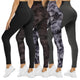 NexiEpoch 4 Pack Leggings for Women - High Waisted Tummy Control Soft Black Capri Yoga Pants with Pockets for Workout A-No Pockets XX-Large Black/Black Camo/Black Tie Dye/Dark Grey-heather,4 Packs - Evallys.com