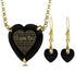 Gold Plated Silver Heart Jewelry Set 120 Languages I Love You Necklace and Crystal Earrings - Evallys.com # #