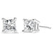 14K White Gold 3/8 Cttw Lab Grown Princess-Cut Diamond 4-Prong Solitaire Stud Earrings (VS1-VS2 Clarity, F-G Color) - Evallys.com # #