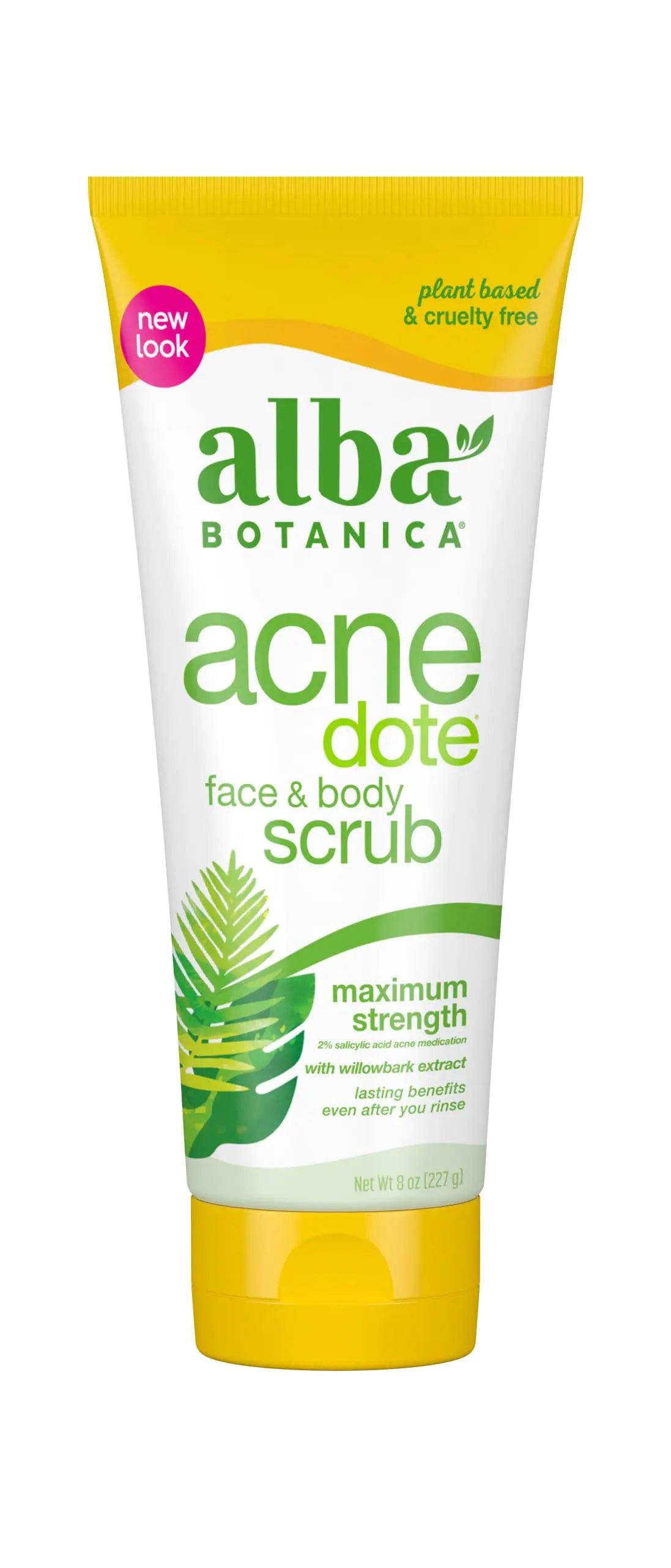 Alba Botanica Acnedote Maximum Strength Face & Body Scrub, 8 Oz 8 Ounce (Pack of 1) - Evallys.com # #