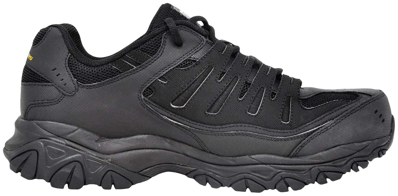 Skechers Men's Cankton Steel Toe Construction Shoe 14 Wide Black/Black - Evallys.com # #