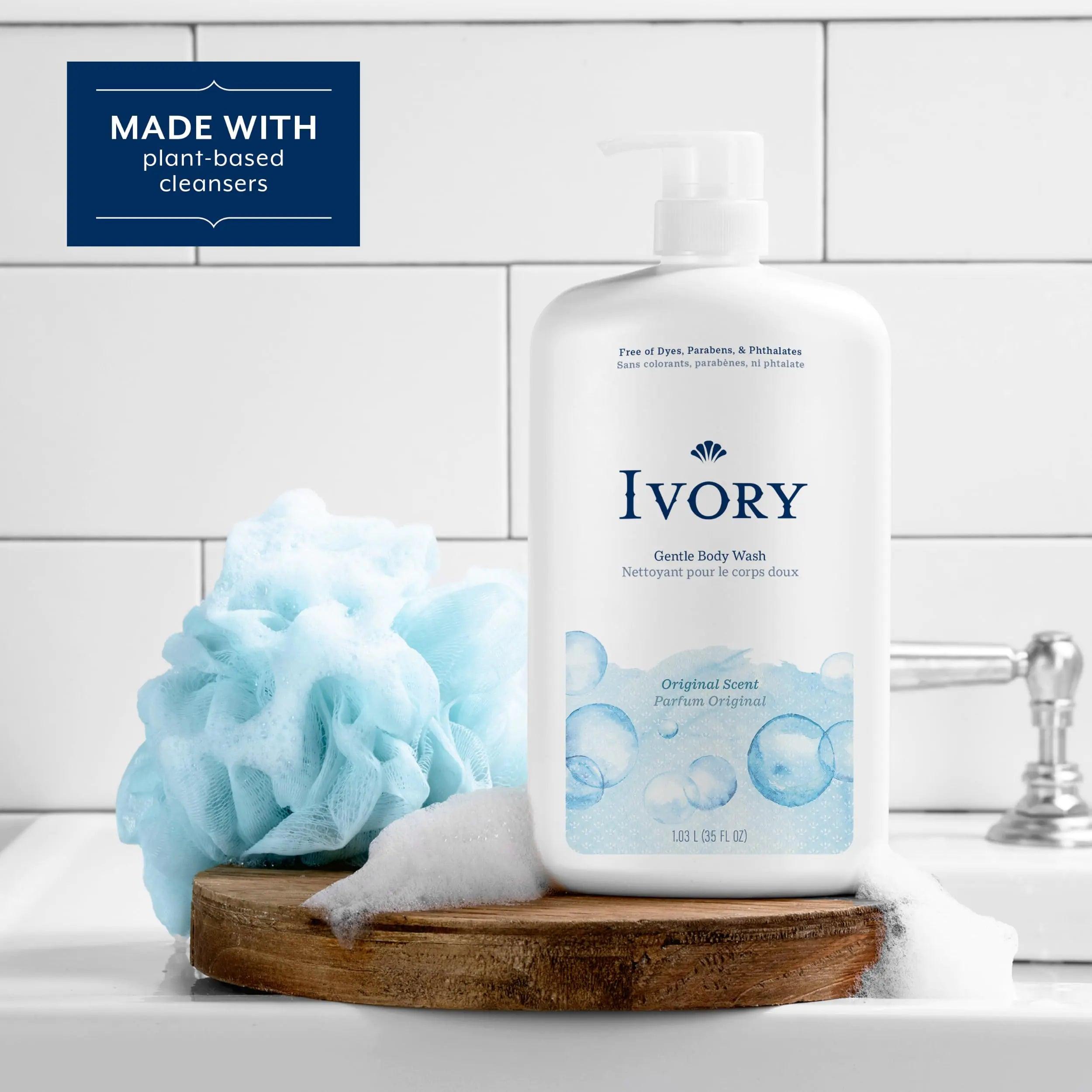 Ivory Gentle Body Wash, Designed for the Whole Family, Free of Dyes Heavy Perfumes Parabens Phthalates & Silicones, Original Scent, 35 oz 35 Fl Oz (Pack of 1) - Evallys.com # #