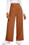 Libin Women's Wide Leg Pants 27"/29" High Waisted Waffle Knit Casual Slacks Work Pants Business Palazzo Trousers with Pockets 29"Inseam XX-Large 08-orange - Evallys.com # #