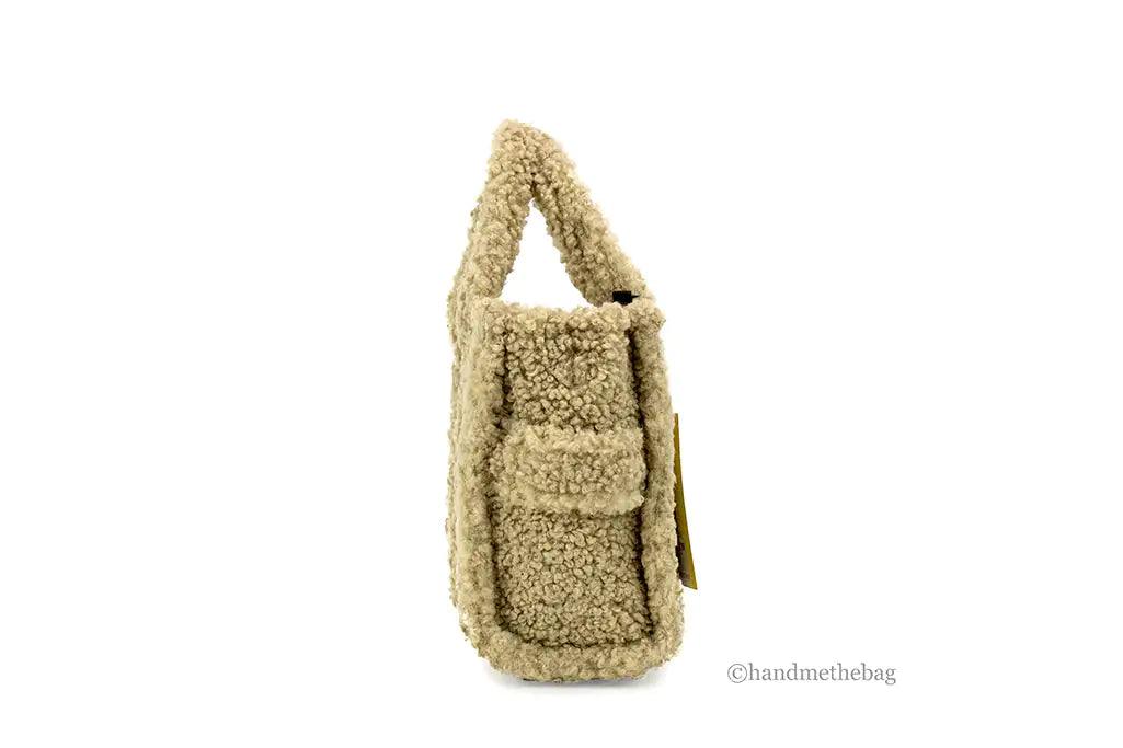 Marc Jacobs The Teddy Mini Beige Sherpa Tote Bag - Evallys.com # #