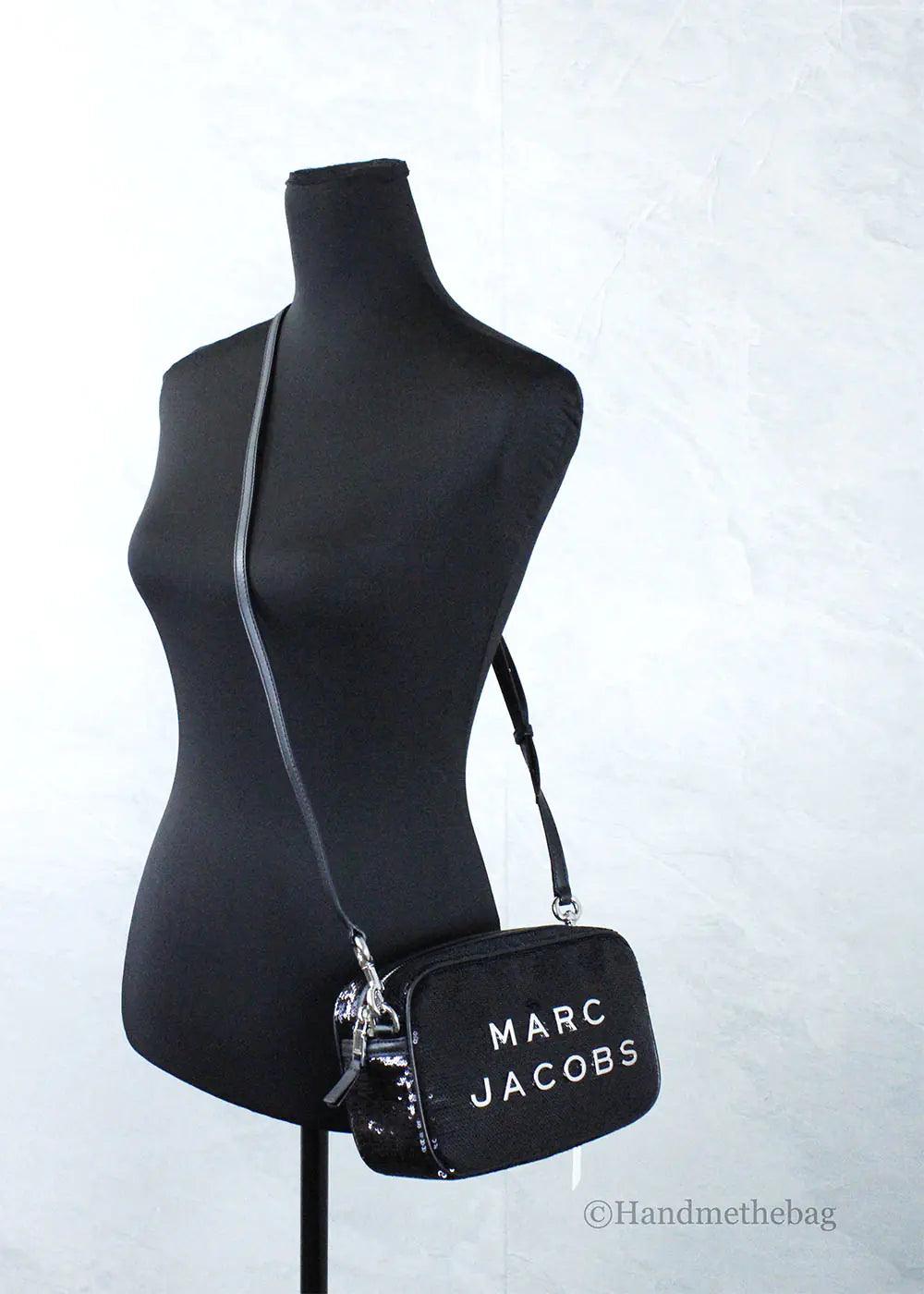 Marc Jacobs Flash Black Sequined Camera Crossbody Bag - Evallys.com # #