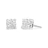 .925 Sterling Silver 5/8 Cttw Princess Cut Diamond Invisible Set Quad Composite Stud Earrings (I-J Color, I2-I3 Clarity) - Evallys.com # #