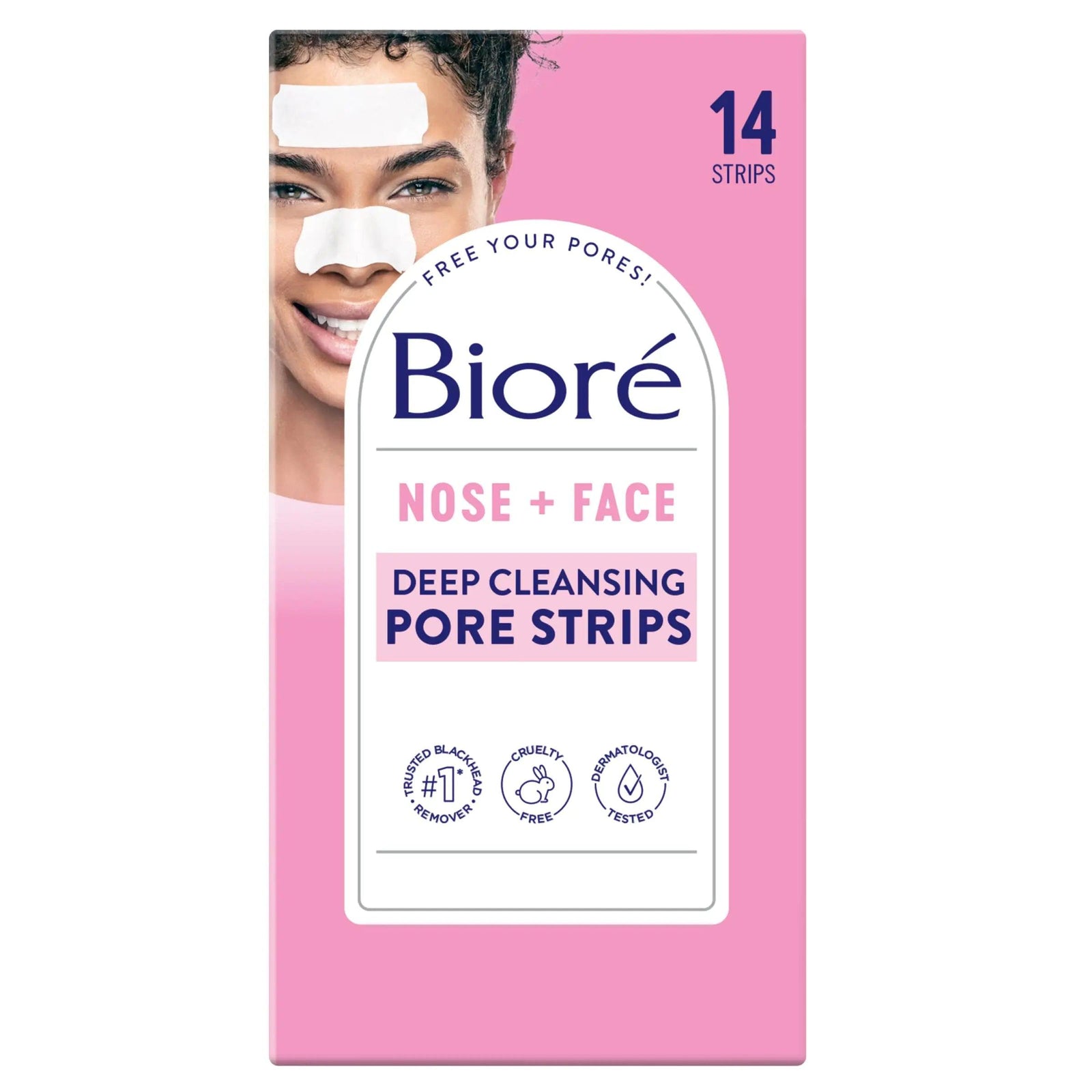 Bioré T-Zone Blackhead Remover Deep Cleansing Pore Strips, (5 Nose + 5 Face + 5 Chin Pore Strips), Blackhead Pore Strips For The T-Zone Area, 15 Count T Zone Strips 15 Count (Pack of 1) - Evallys.com # #