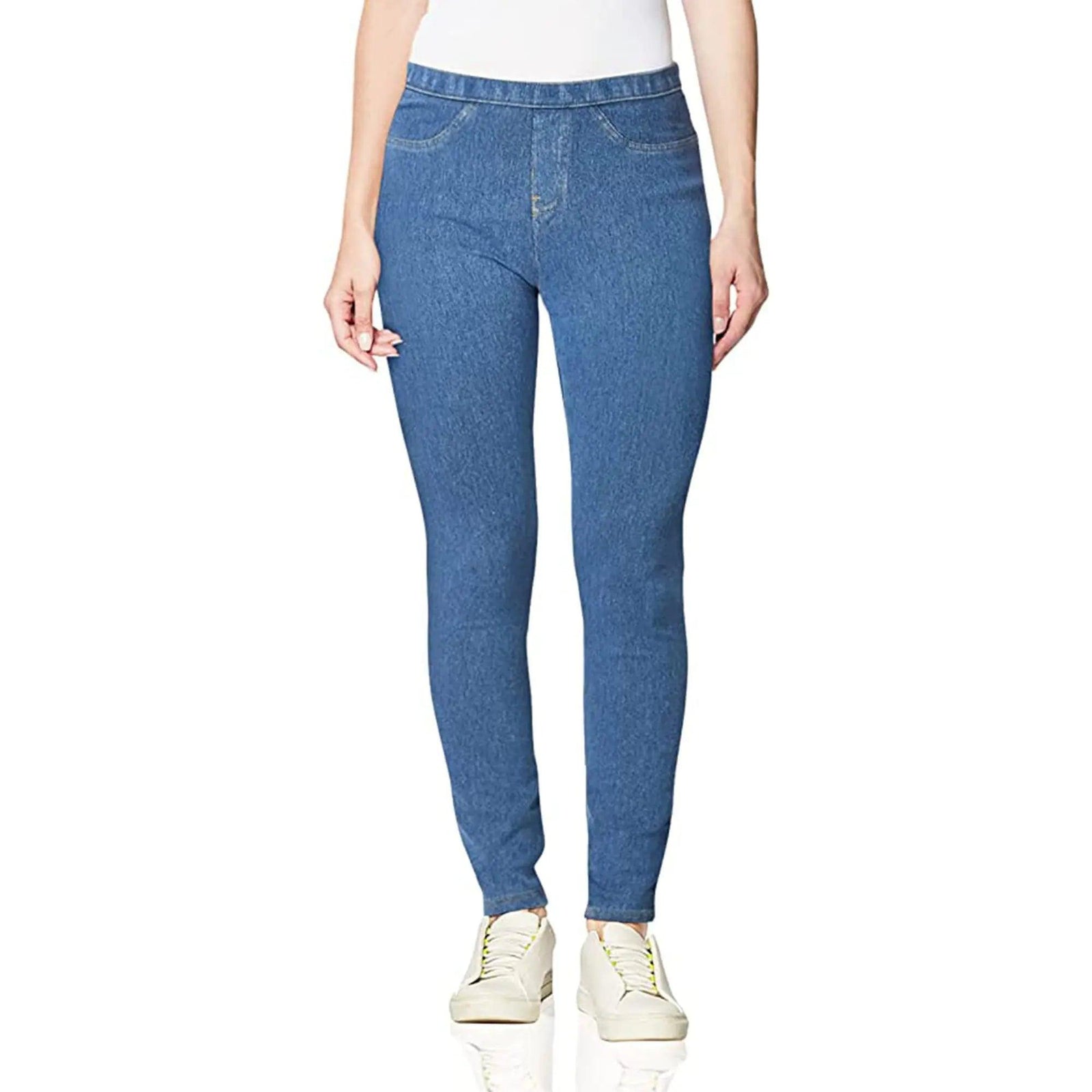 No Nonsense Women’s Classic Denim Leggings, Jeggings for Women with Real Back Pockets, High Waisted Stretch Jeans X-Large Light Denim - Evallys.com # #