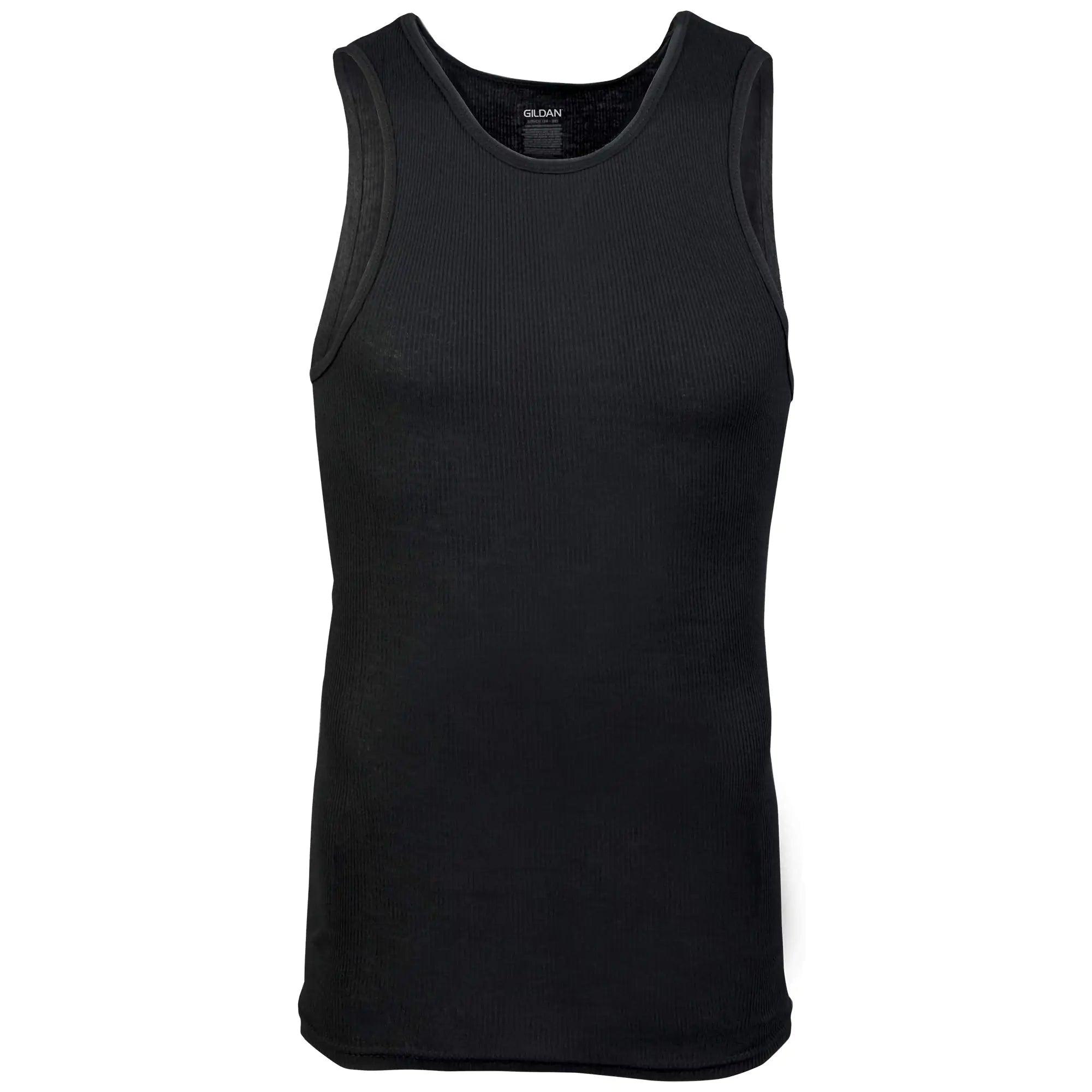 Gildan Men's A-Shirt Tanks, Multipack, Style G1104 5 Black/Sport Grey/Charcoal (5-pack) Large - Evallys.com # #