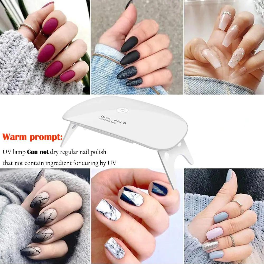 Kepma UV LED Nail Dryer Mini lamp Portable Curing Light for Gel Nail Polish,6w(White) - Evallys.com # #