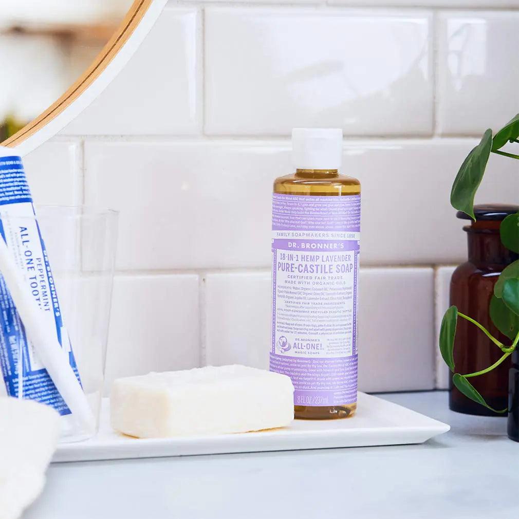 Dr. Bronner's - Pure-Castile Liquid Soap (Lavender, 16 ounce) - Made with Organic Oils, 18-in-1 Uses: Face, Body, Hair, Laundry, Pets & Dishes, Concentrated, Vegan, Non-GMO Lavender 16 Fl Oz (Pack of 1) - Evallys.com # #