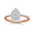 10K Rose Gold 3/8 Cttw Round-Cut Diamond Pear Promise Ring (I-J Color, I2-I3 Clarity) - Evallys.com # #