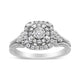 .925 Sterling Silver 1/3 Cttw Miracle Set Round-Cut Diamond Cocktail Ring (H-I Color, I1-I2 Clarity) - Evallys.com