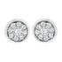 .925 Sterling Silver 1/3 cttw Lab Grown Diamond Floral Cluster Stud Earring (F-G Color, VS2-SI1 Clarity) - Evallys.com # #