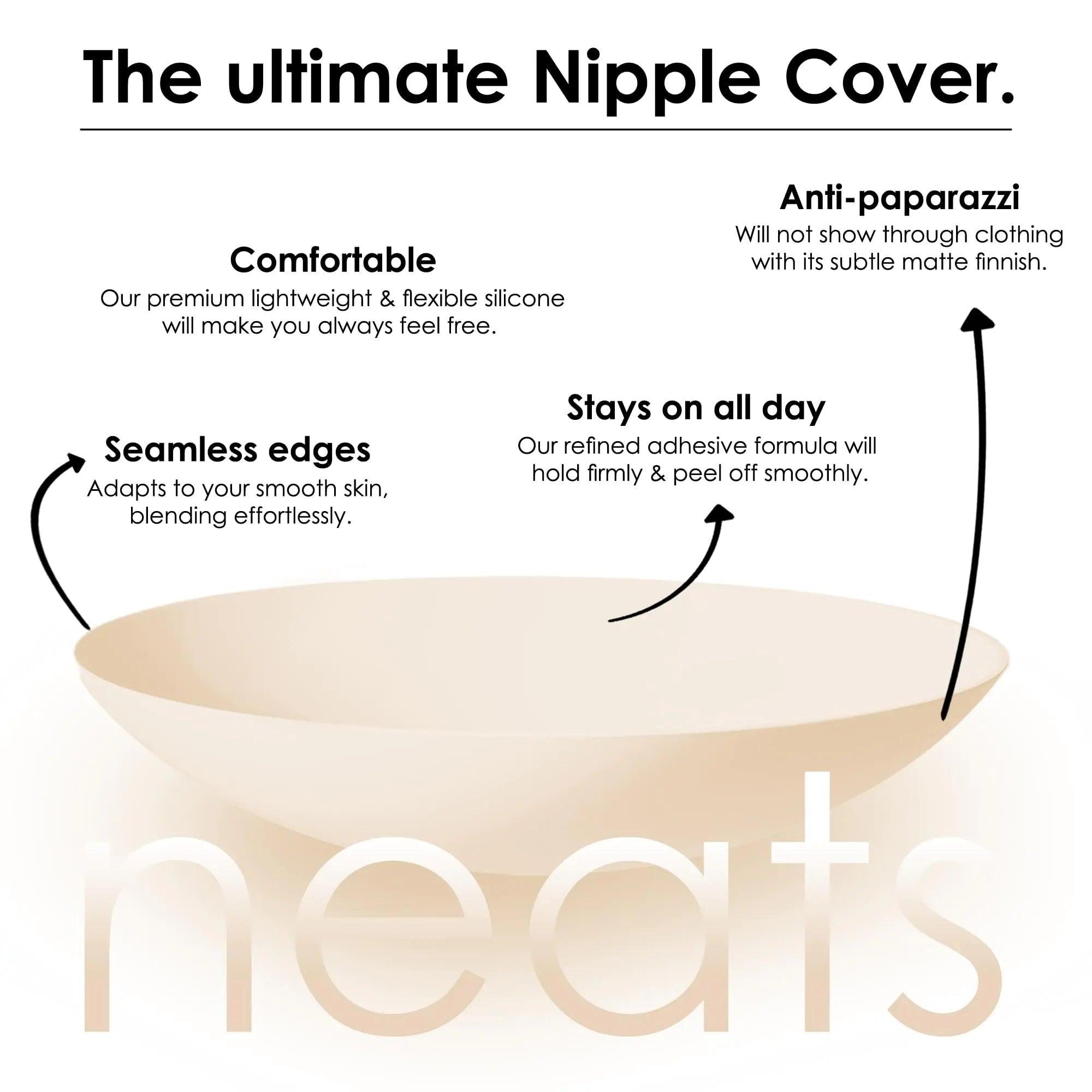 NEATS Nipple Covers for Women, Reusable & Hypoallergenic Adhesive Silicone Pasties Pearl S/M (Fits A-C cups) - Evallys.com # #