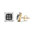 Men's 10K Yellow Gold 7/8 Cttw White and Black Treated Diamond Earring (Black / I-J Color, I2-I3 Clarity) - Evallys.com # #