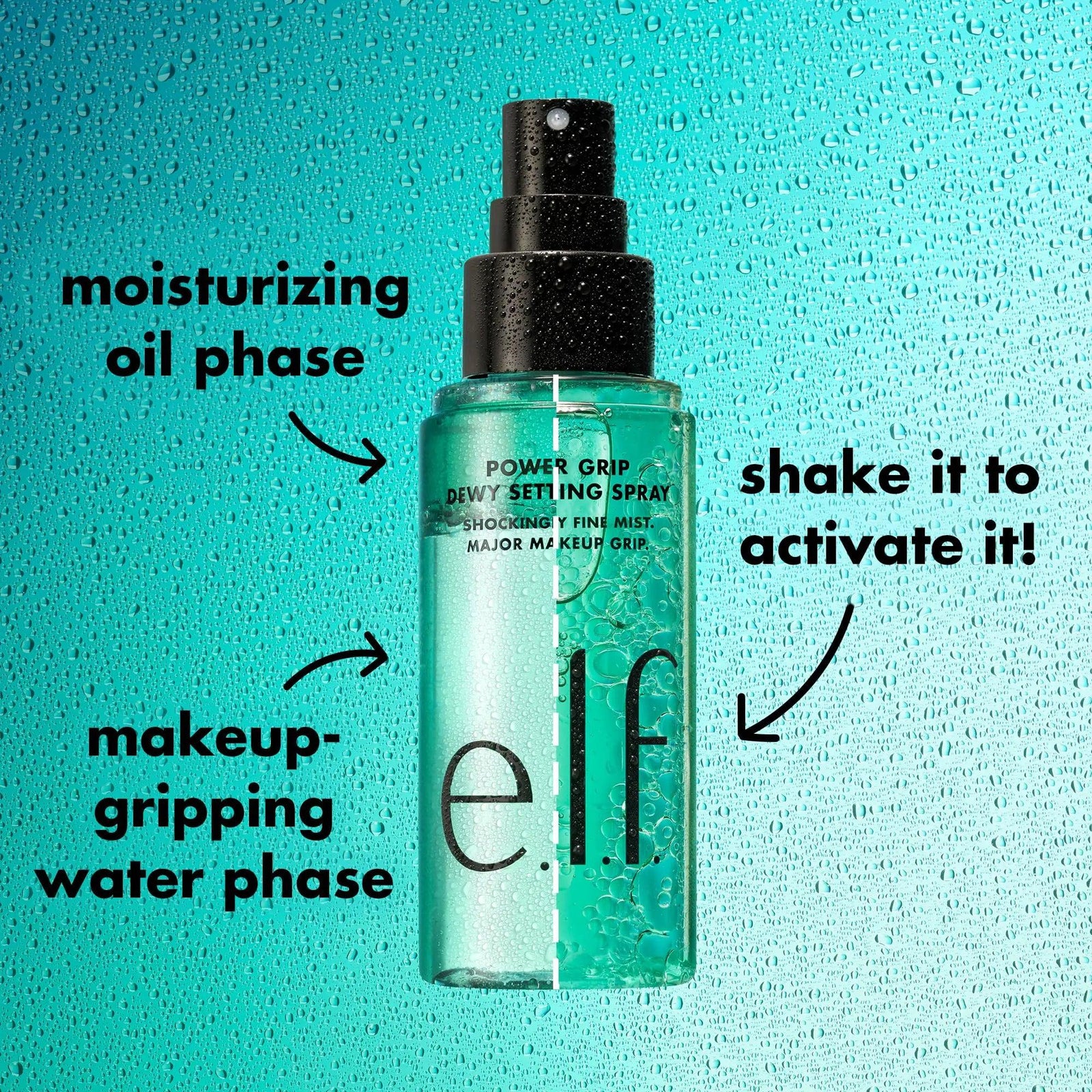 e.l.f. Power Grip Dewy Setting Spray, Ultra Fine Mist Made With Hyaluronic Acid, Grips Makeup For A Hydrated, Dewy Finish, Vegan & Cruelty-Free - Evallys.com # #