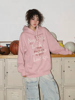 American Style Retro Alphabet Padded Fleece Sweater Women's Hooded Autumn and Winter 2023 New Winter Oversize Coat Fashion - Evallys.com