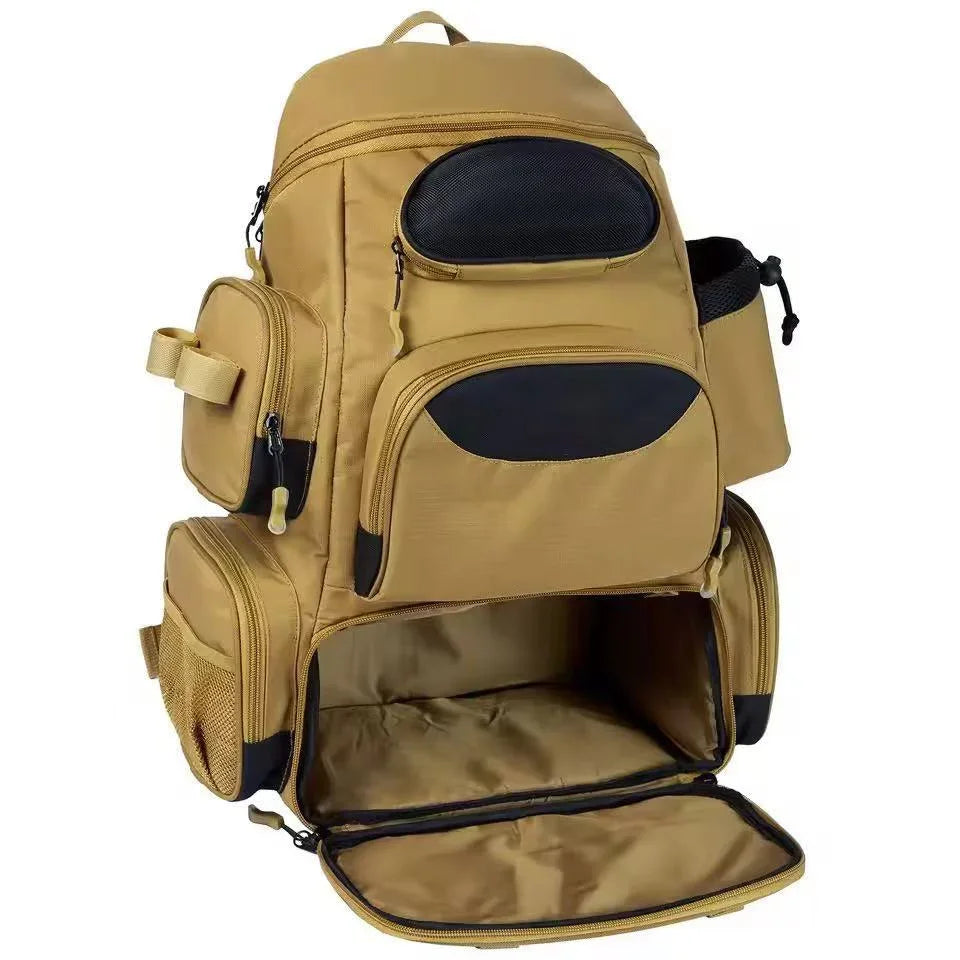 Fishing Gear Boxed Backpack Large Capacity Storage Waterproof Fishing Bag - Evallys.com