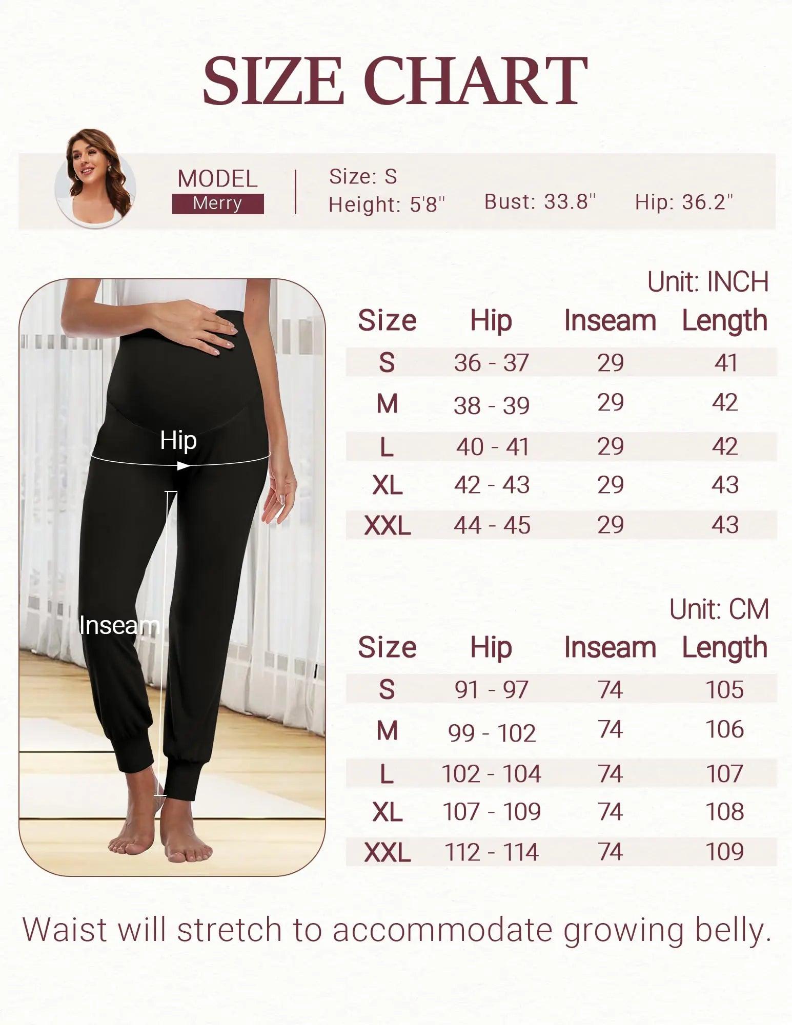 AMPOSH Women's Maternity Pants Stretchy Lounge Workout Pants Casual Loose Comfy Pregnancy Joggers with Pockets Small Black/Black - Evallys.com