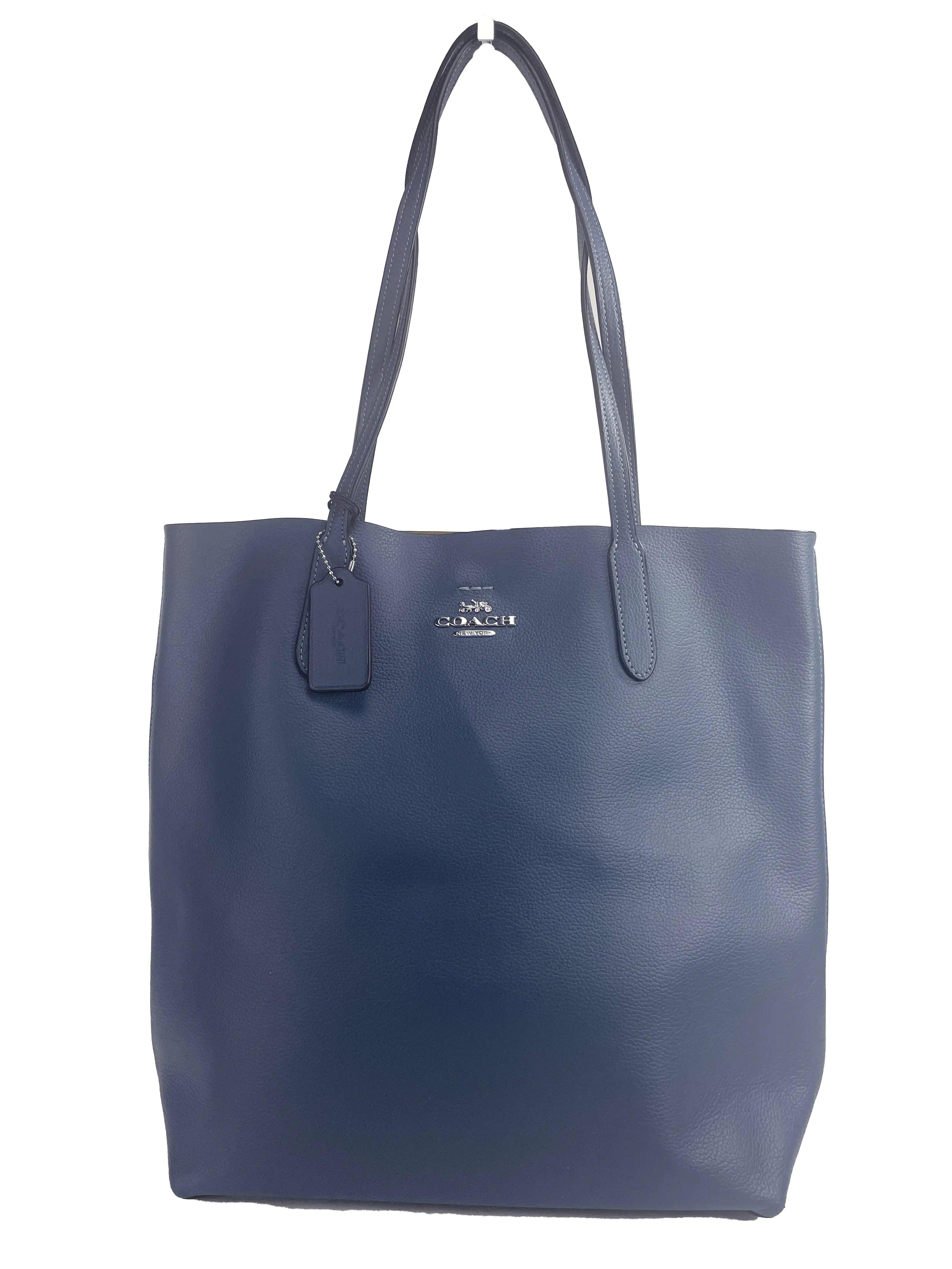 Coach (CP037) Leather Denim Thea Tote Shoulder Purse Bag - Evallys.com # #