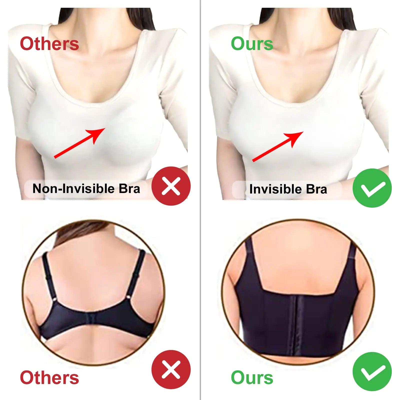 Women's Push Up Bra,Full-Coverage Underwire Bra,Hide Back Fat Deep Cup Bra,Smoothing T-Shirt Bra,Sculpting Uplift Bra (44) A Black - Evallys.com # #