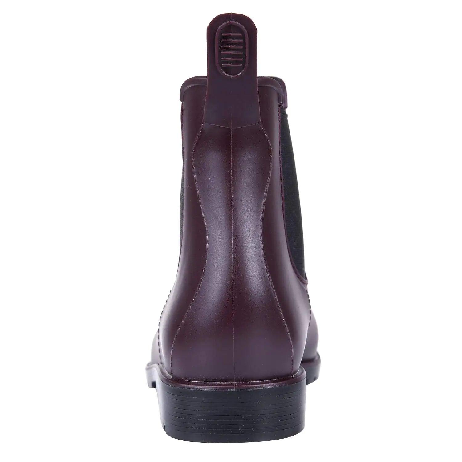 Asgard Women's Ankle Rain Boots Waterproof Chelsea Boots 12 Burgundy - Evallys.com # #