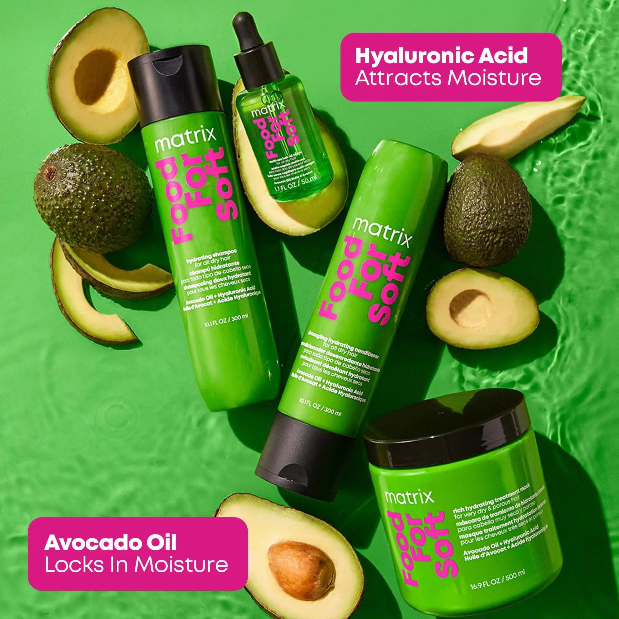 Matrix Food For Soft Shampoo | Hydrating Shampoo for Dry & Brittle Hair | Moisturizes, Softens, & Smooths | With Avocado Oil & Hyaluronic Acid | Suitable for Color Treated Hair | Vegan 10.14 Fl Oz (Pack of 1) - Evallys.com # #