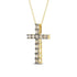 10K Yellow Gold Plated .925 Sterling Silver 1.00 Cttw Traditional Diamond Cross 18" Pendant Necklace (Champagne color, I2-I3 Clarity) - Evallys.com # #