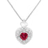 .925 Sterling Silver, ¾ Cttw Lab-Created Ruby, 1/4 Cttw Diamond Heart Ring, Earrings, and Pendant Necklace Set (I-J Color, I2-I3 Clarity) - Evallys.com # #