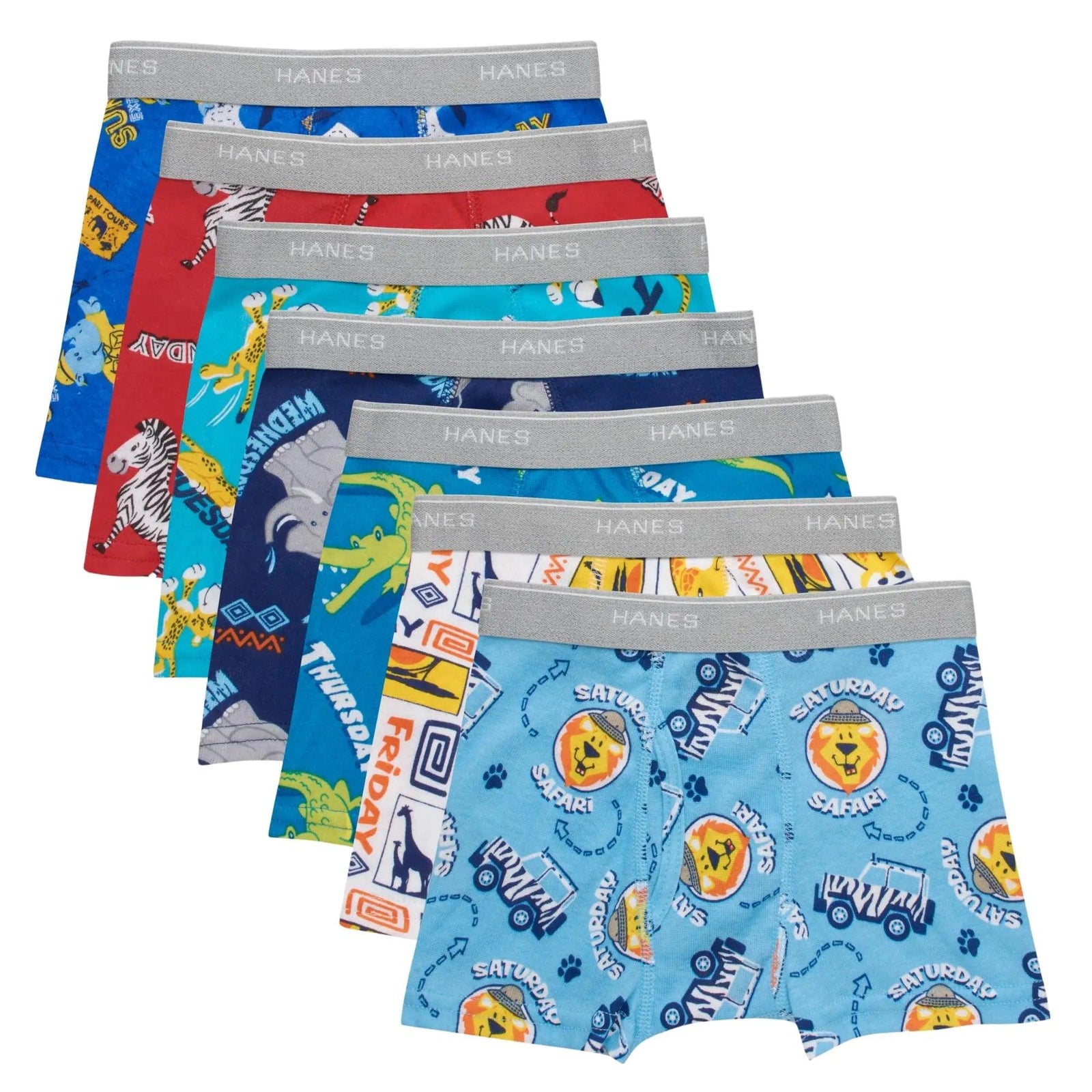 Hanes boys And Toddler Underwear, Comfort Flex and Comfortsoft Boxer Briefs, Multiple Packs Available pack of 10 2-3T Days of Week Assorted - 7 Pack - Evallys.com