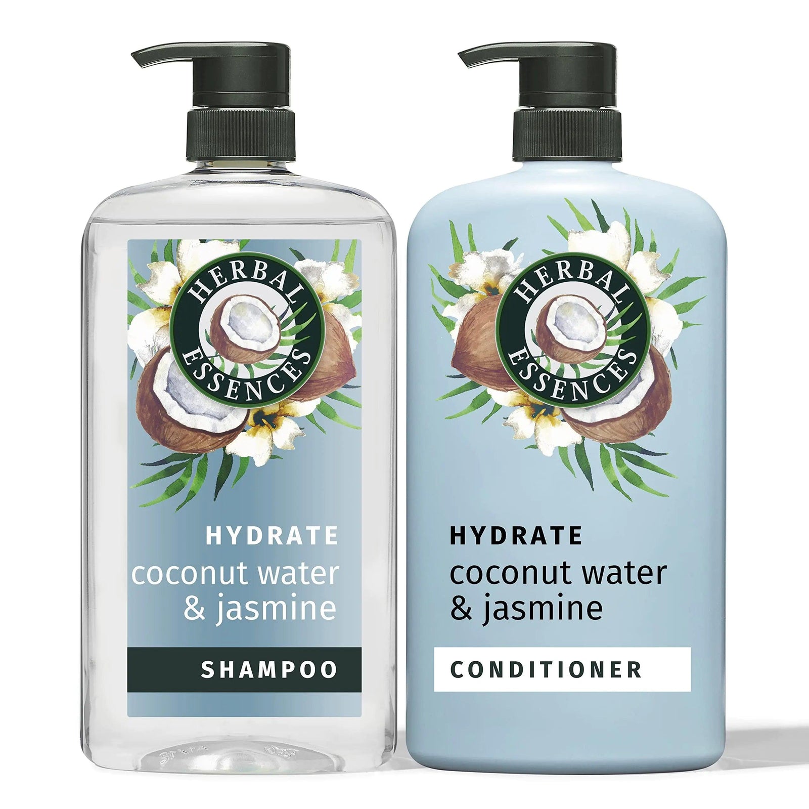 Herbal Essences Shampoo and Conditioner Set for Dry Hair with Coconut Water and Jasmine, 29.2 Fl Oz - Evallys.com # #