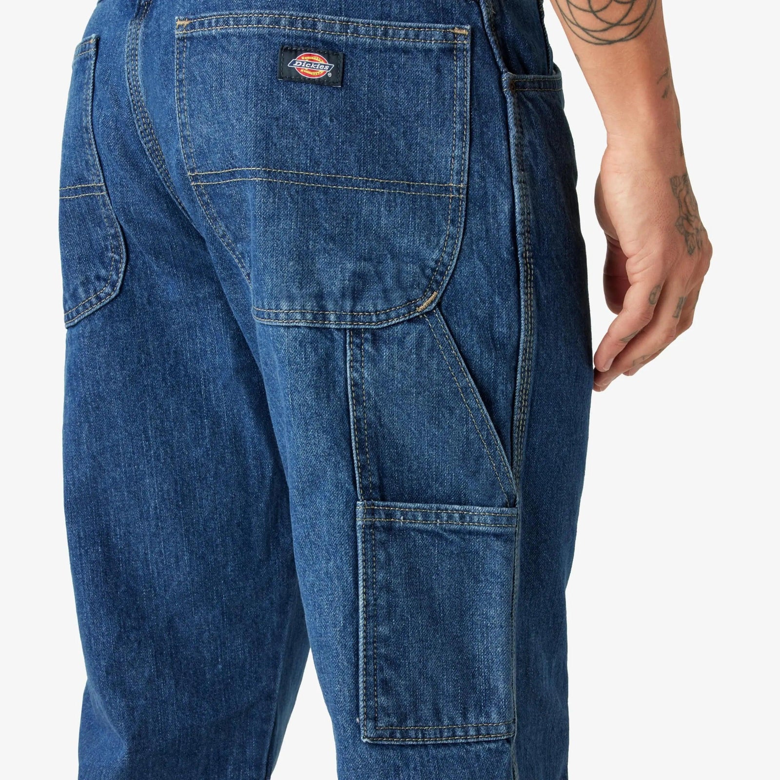 Dickies Men's Relaxed-Fit Carpenter Jean 30W x 36L Stone Washed - Evallys.com # #